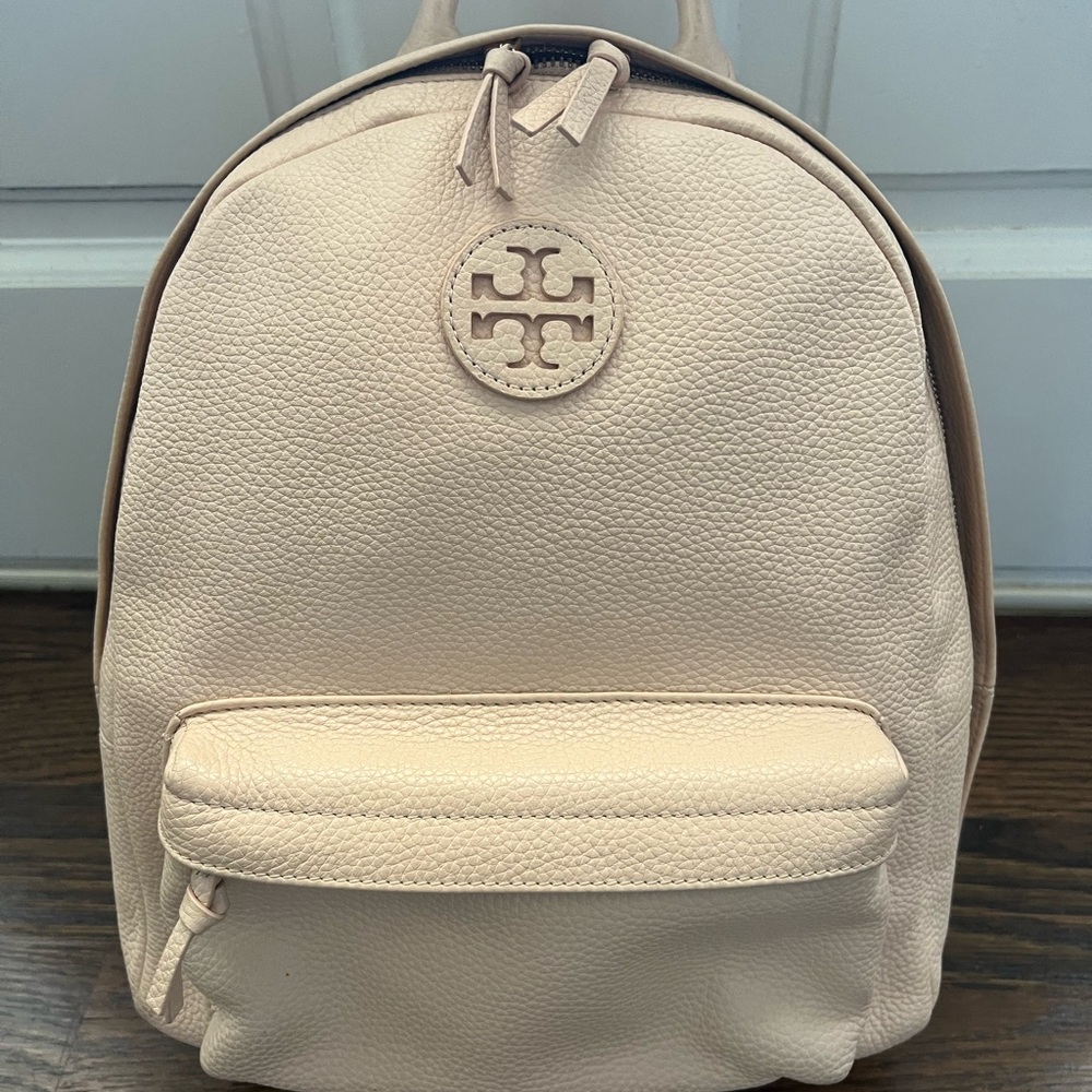 Tory Burch Light Tan Leather Backpack - Picture 1 of 12